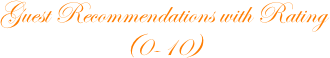 Guest Recommendations with Rating  (0-10)